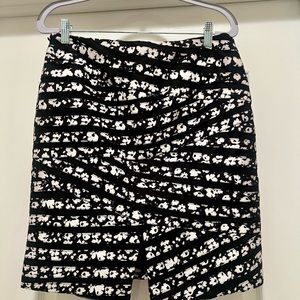 Black and white floral patterned skirt